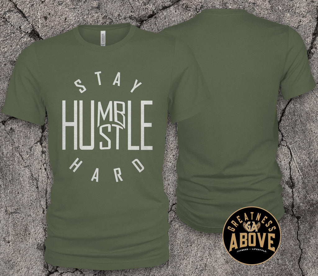 Stay Humble Shirt: Gold Text Motivational Streetwear Tee