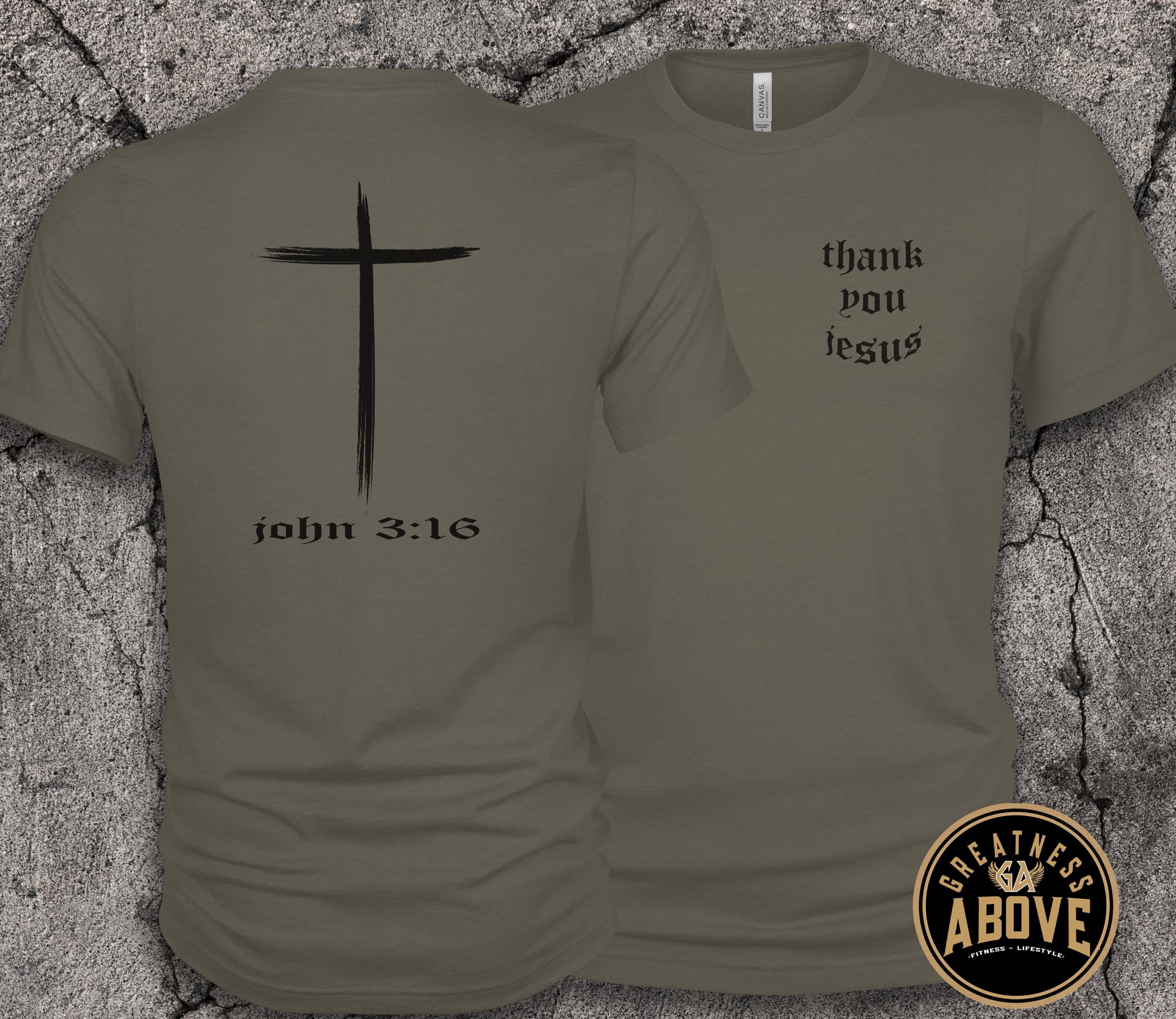 Thank You Jesus Shirt | John 3:16 Cross Christian T-Shirt | Faith Based Apparel