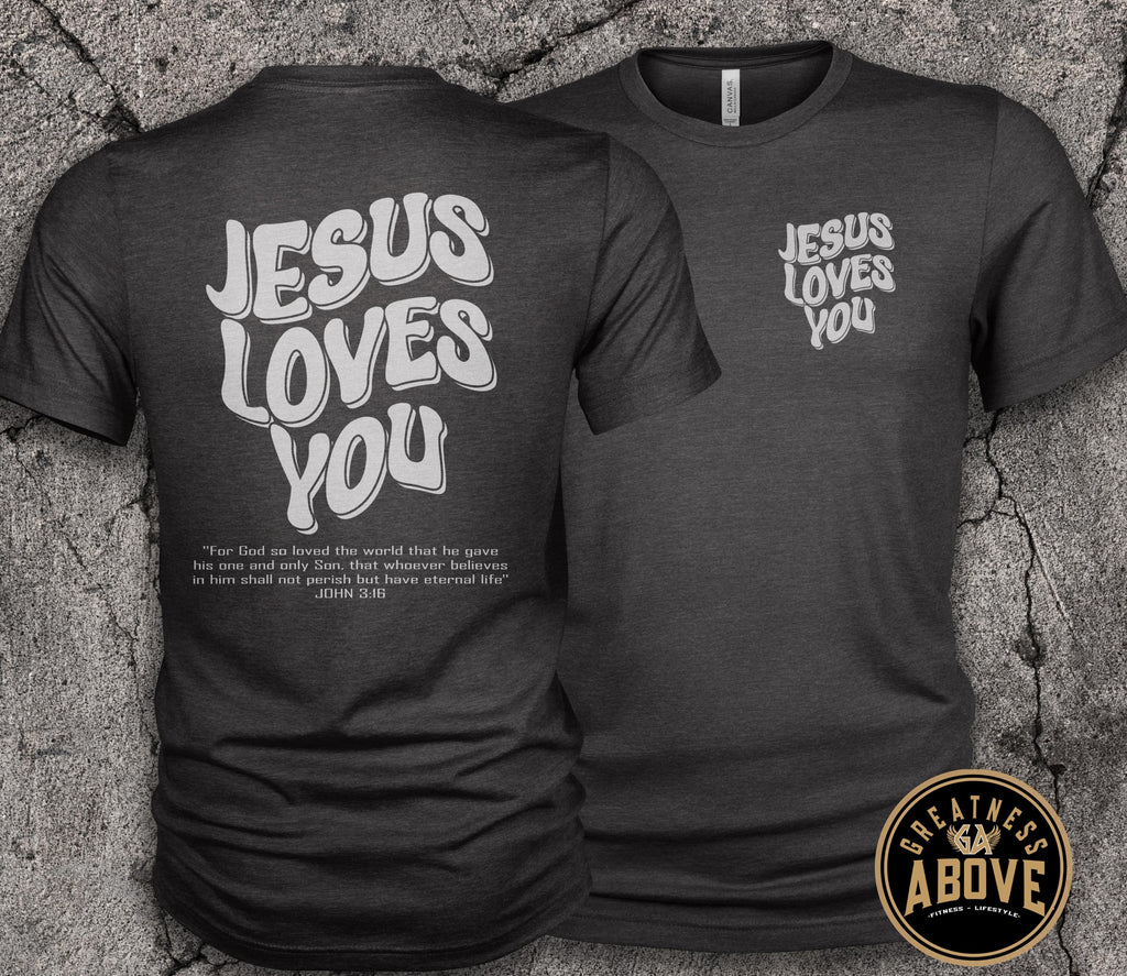 Jesus Loves You Shirt | John 3:16 Bible Verse Tee | Retro Christian Shirt
