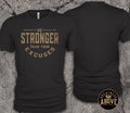 Motivational Workout T-Shirt: Be Stronger Than Your Excuses - Gold Print
