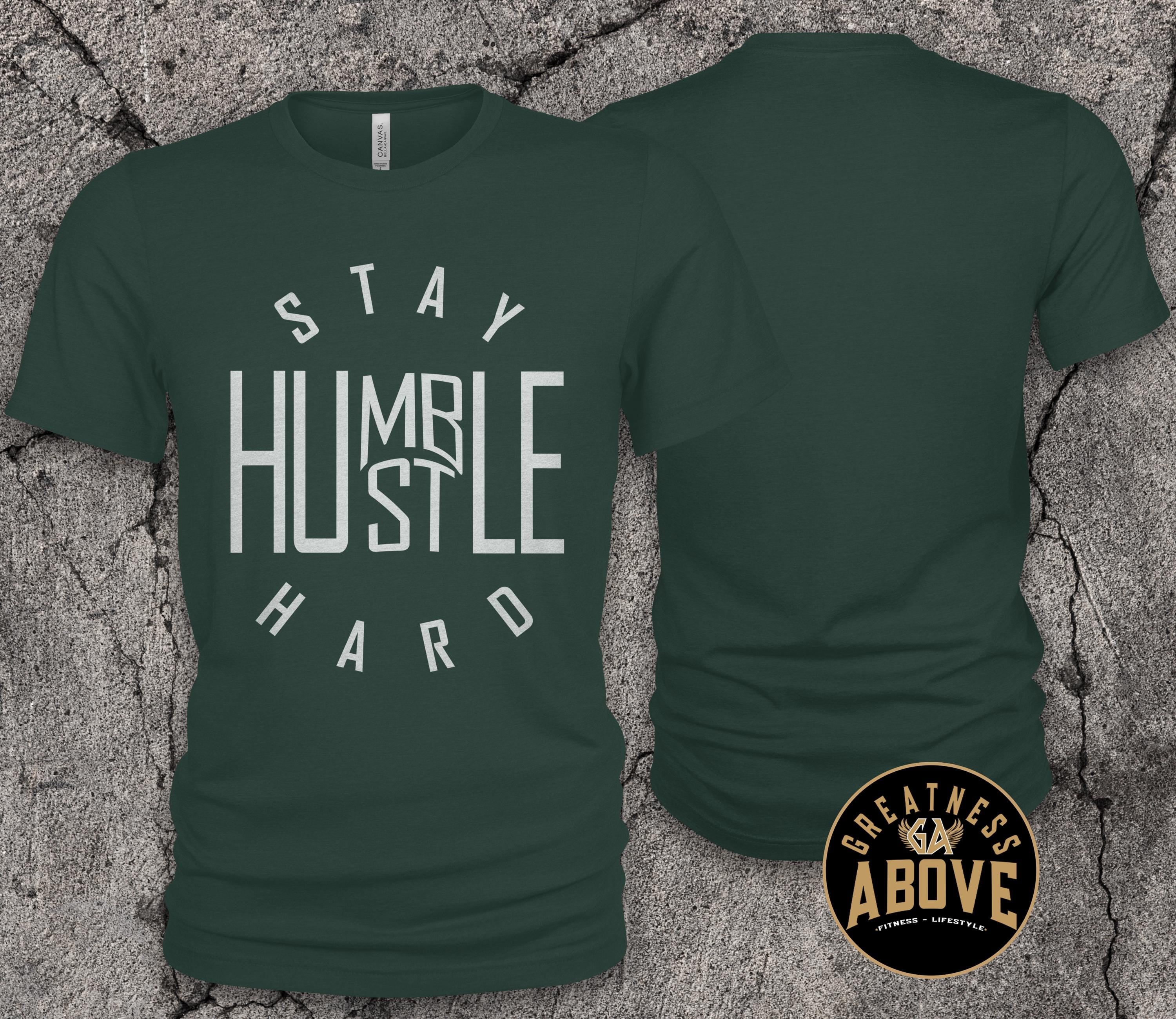 Stay Humble Shirt: Gold Text Motivational Streetwear Tee
