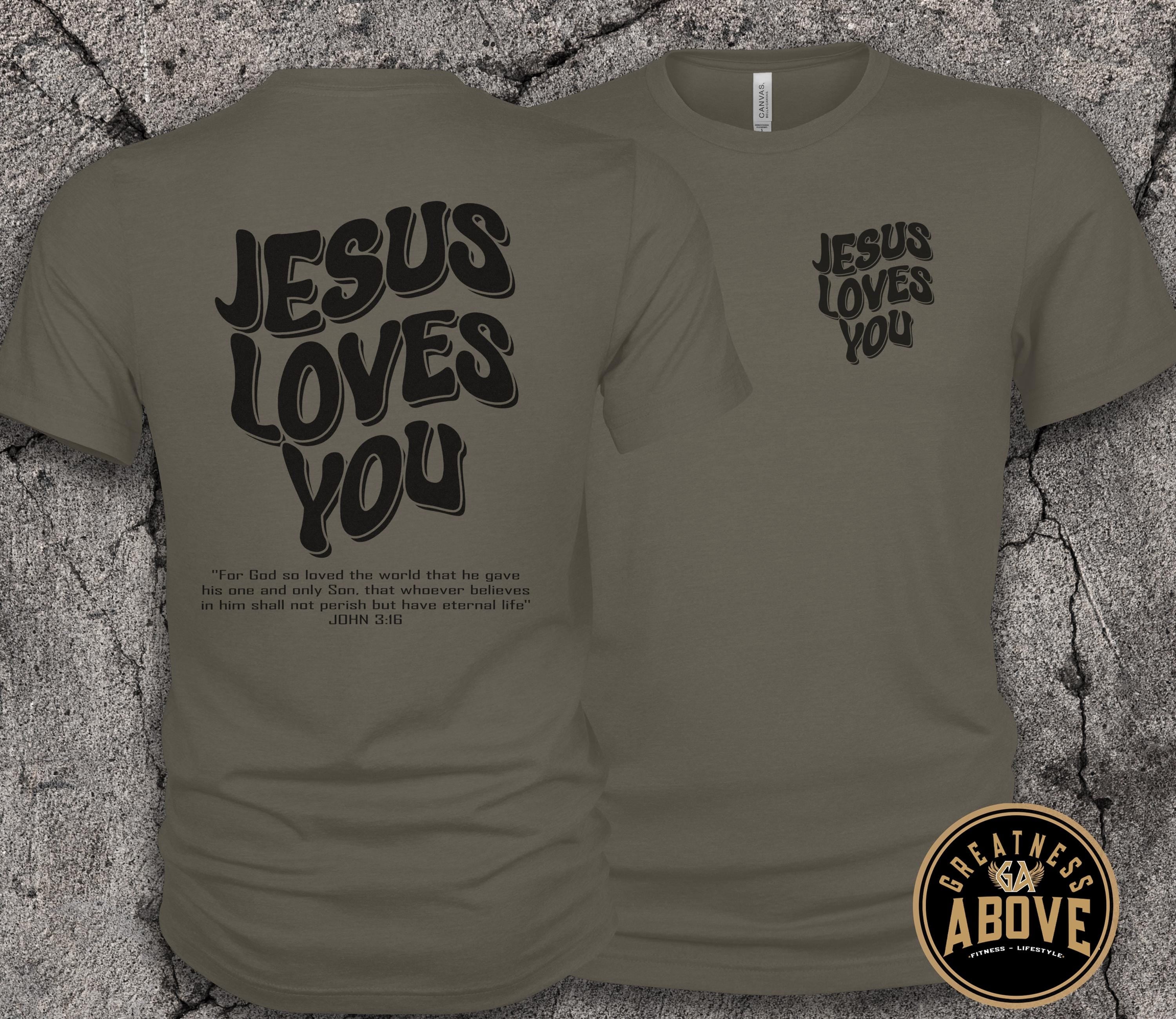 Jesus Loves You Shirt | John 3:16 Bible Verse Tee | Retro Christian Shirt