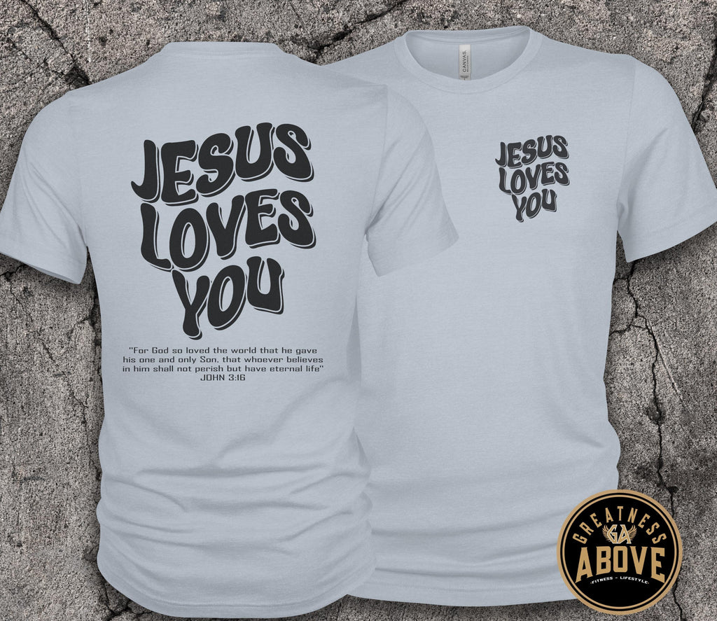 Jesus Loves You Shirt | John 3:16 Bible Verse Tee | Retro Christian Shirt