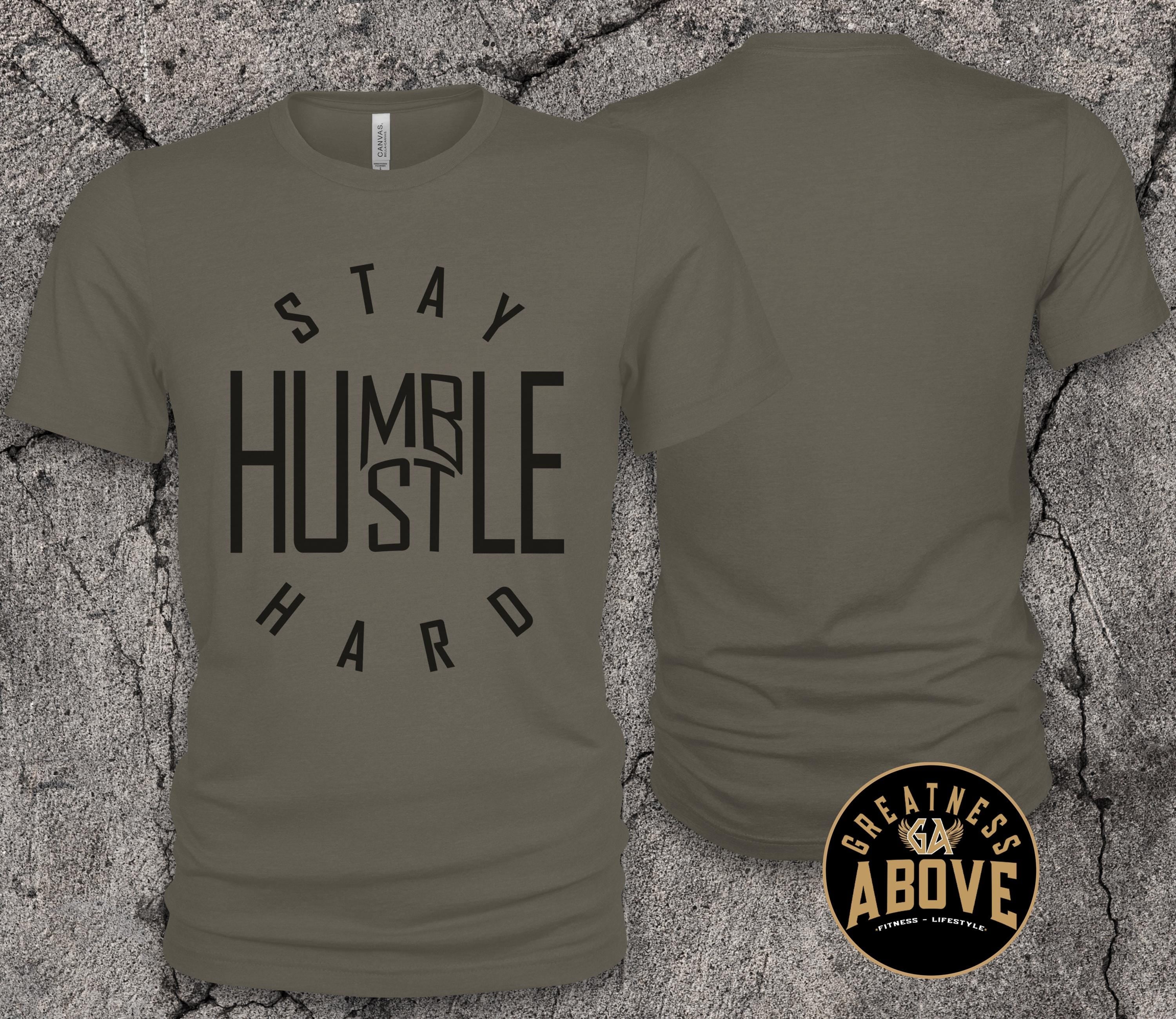 Stay Humble Shirt: Gold Text Motivational Streetwear Tee