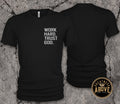 Work Hard Trust God Shirt | Christian Motivational T Shirt |  Faith Based Workout Tee