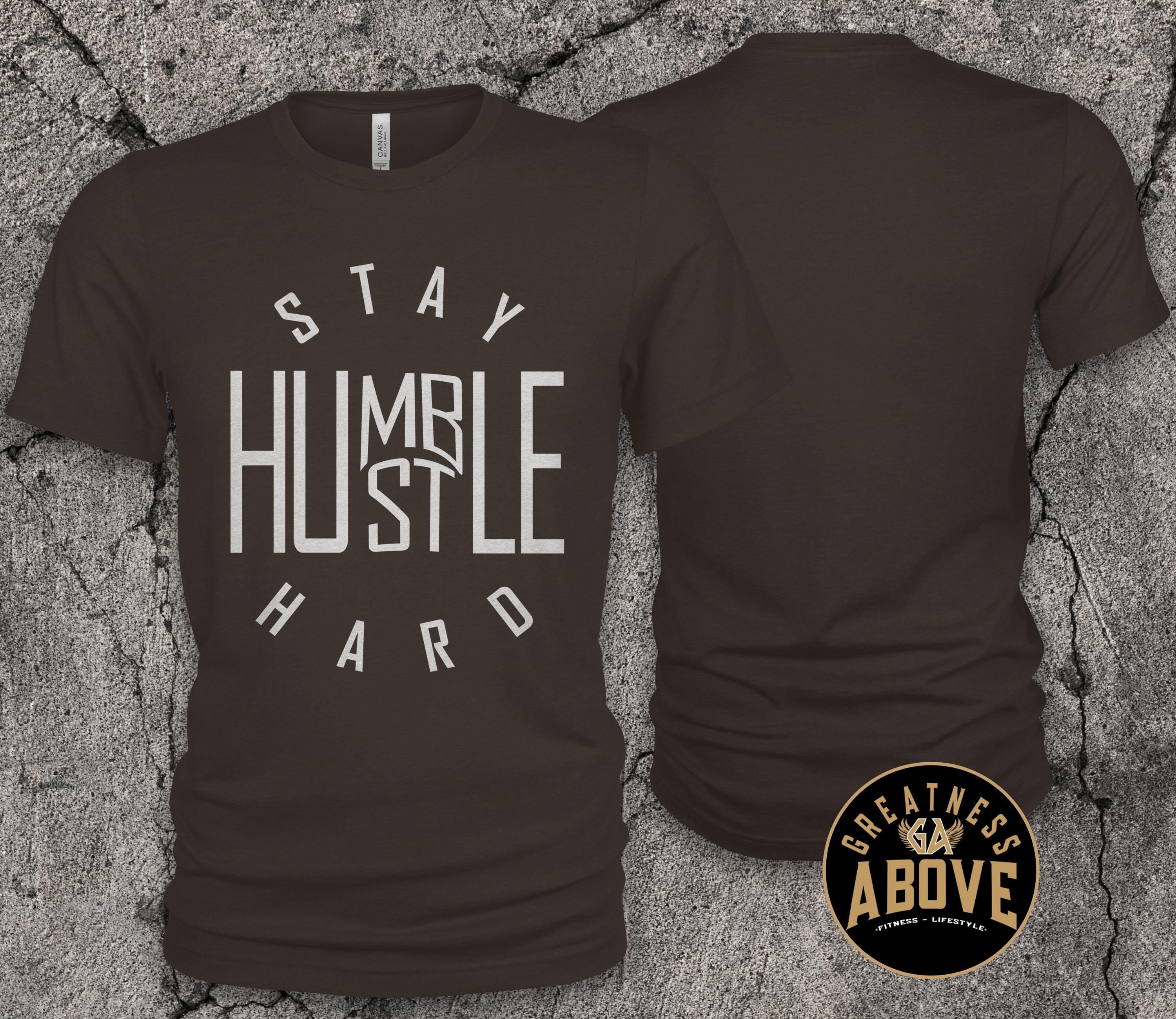 Stay Humble Shirt: Gold Text Motivational Streetwear Tee